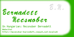 bernadett mecsnober business card